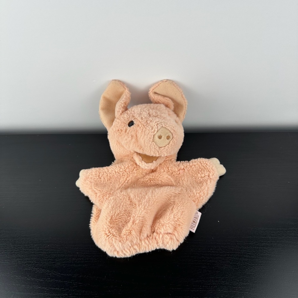 Folkmanis Puppets Little Pig Hand Puppet 7” Realistic Pink Plush Stuffed Animal